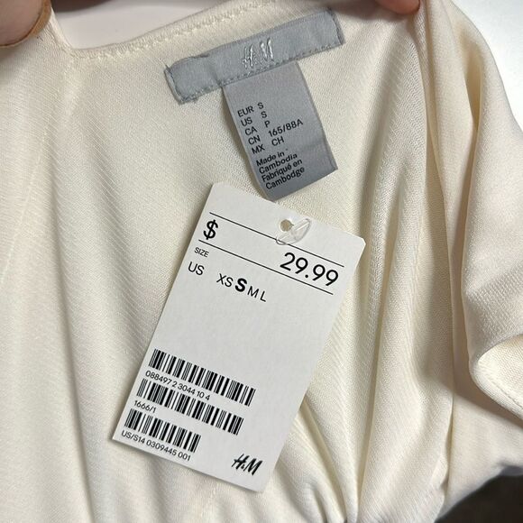 H&M Ivory White Mini Bridal Rehearsal Summer Dress - Picture 4 of 4